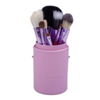 Set 12 Pensule Machiaj in Tub Depozitare Roz Lila Rossa, 1 set - 1