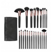 Set 24 Pensule Negre pentru Machiaj - Mimo Makeup Brush Black, 24 buc - 1