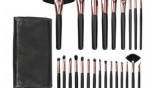 Set 24 Pensule Negre pentru Machiaj - Mimo Makeup Brush Black, 24 buc