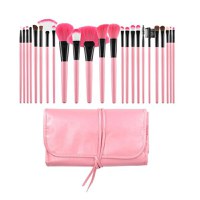 Set 24 Pensule Roz pentru Machiaj - Mimo Makeup Brush Pink, 24 buc - 1