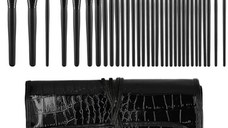 Set 32 Pensule Negre pentru Machiaj - Mimo Makeup Brush Black, 32 buc