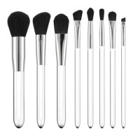 Set 8 Pensule cu Maner Transparent pentru Machiaj - Mimo Makeup Brush Transparent, 8 buc - 1