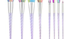 Set 8 Pensule Unicorn pentru Machiaj - Mimo Makeup Brush Unicorn, 8 buc
