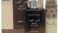 Set Apa de Parfum, 100 ml + Deodorant Spray, 50 ml, Unisex - Lattafa Perfumes, Ameer al Oud, 1 set