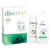 Set Cadou Dove Discover Essentials Gift Set - Gel de Dus Fresh Care Shower Gel, 250 ml + Deodorant Spray Fresh Cucumber Anti-Perspirant, 150 ml - 1