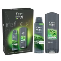 Set Cadou Dove Men +Care Refresh Collection - Gel de Dus Refreshing Extra Fresh Body, Face &amp; Hair Wash, 250 ml + Deodorant Spray Advanced 72h Protection Extra Fresh, 150 ml - 1