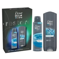 Set Cadou Dove Men +Care Restore Collection - Gel de Dus Hydrating Clean Comfort Body, Face &amp; Hair Wash, 250 ml + Deodorant Spray Advanced 72h Protection Clean Comfort, 150 ml - 1