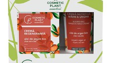 Set Cadou Essential Regenerant Cosmetic Plant - Crema Regeneranta de Zi cu Ulei de Argan si Aloe Vera, 100 ml + Crema Nutritiva pentru Maini si Unghii cu Ulei de Argan si Aloe Vera, 100 ml