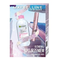Set Cosmetic: Mascara Maybelline New York Lash Sensational Sky High, Black, 7.2 ml + Apa Micelara 3-in-1 Garnier Skin Naturals pentru Ten Sensibil, 400 ml, 1 pachet: - 1