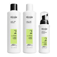 Set Produse Profesionale de Par Impotriva Ruperii pentru Par Natural Afectat de Subtiere Avansata - Nioxin System 2 Kit, 150 ml + 150 ml + 40 ml - 1