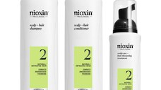 Set Produse Profesionale de Par Impotriva Ruperii pentru Par Natural Afectat de Subtiere Avansata - Nioxin System 2 Kit, 150 ml + 150 ml + 40 ml
