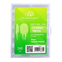 Set tipsuri din gel, 240 bucati, 12 marimi, forma migdala medie - 1