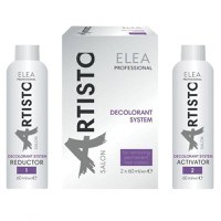 Solutie decapaj pentru indepartarea vopselei rezistente de pe par Decolorant System Color Off Elea Professional Artisto (reductor si activator), 120 ml - 1