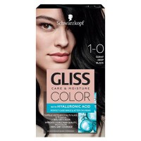 Vopsea de Par Permanenta cu Acid Hialuronic - Schwarzkopf Gliss Color Care &amp; Moisture with Hyaluronic Acid, nuanta 1-0 Deep Black - 1