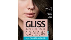 Vopsea de Par Permanenta cu Acid Hialuronic - Schwarzkopf Gliss Color Care & Moisture with Hyaluronic Acid, nuanta 5-1 Cool Brown