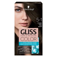 Vopsea de Par Permanenta cu Acid Hialuronic - Schwarzkopf Gliss Color Care &amp; Moisture with Hyaluronic Acid, nuanta 5-1 Cool Brown - 1