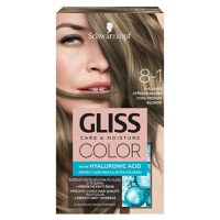 Vopsea de Par Permanenta cu Acid Hialuronic - Schwarzkopf Gliss Color Care &amp; Moisture with Hyaluronic Acid, nuanta 8-1 Cool Medium Blonde - 1