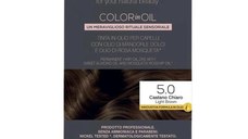 Vopsea de Par Permanenta fara Amoniac pe Baza de Ulei - Noah Color in Oil, nuanta 5.0 Saten Deschis (Light Brown), 135 ml