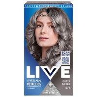 Vopsea de Par Permanenta - Schwarzkopf Live Urban Metallics Intense Colour Permanent Built-in Metallic Shine Booster, nuanta U72 Dusty Silver - 1