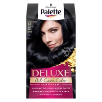 Vopsea de Par Permanenta - Schwarzkopf Palette Deluxe Oil-Care Color Permanent, nuanta 1-1 (909) Blue Black - 1
