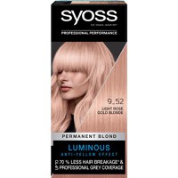 Vopsea de Par Permanenta - Syoss Professional Performance Permanent Blond Luminous Anti-Yellow Effect Baseline, nuanta 9_52 Light Rose Gold Blond - 1