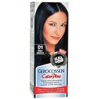 Vopsea de Par Silk&amp;Shine Gerocossen Color Plus, nuanta 0.1 Negru Albastrui, 50 g - 1