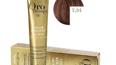 Vopsea Demi-permanenta Fanola Oro Therapy Color Keratin 7.34 Blond Auriu Aramiu, 100ml