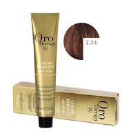 Vopsea Demi-permanenta Fanola Oro Therapy Color Keratin 7.34 Blond Auriu Aramiu, 100ml - 1