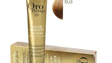 Vopsea Demi-permanenta Fanola Oro Therapy Color Keratin 9.0 Blond Foarte Deschis, 100ml