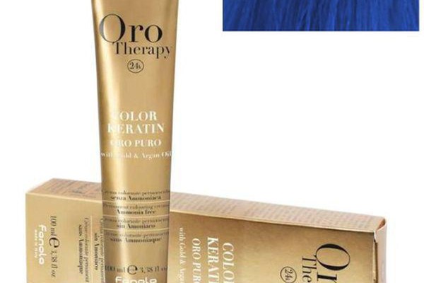Vopsea Demi-permanenta Fanola Oro Therapy Color Keratin Oro Puro with Gold&amp;Argan Oil Blue, 100ml