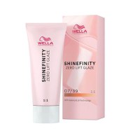 Vopsea Translucida Demipermanenta - Wella Professionals Shinefinity Zero Lift Glaze, nuanta 07/39 Chroma Gold, 60 ml - 1