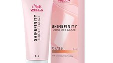 Vopsea Translucida Demipermanenta - Wella Professionals Shinefinity Zero Lift Glaze, nuanta 07/39 Chroma Gold, 60 ml