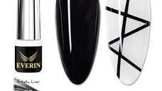 Artistic Liner Gel EVERIN 8ml – 09 | Gel liner negru intens pentru contururi precise și nail art profesional