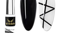Artistic Liner Gel EVERIN 8ml – 09 | Gel liner negru intens pentru contururi precise și nail art profesional