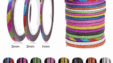 Banda Decorativa Glitter Set 10 culori- 2mm - BDG1 - EVERIN