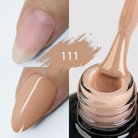Color Rubber Base Kievskaya Nr. 111 15ml | Bază rubber color nude caramel cu particule fine - 1