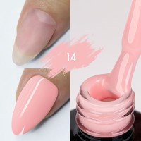 Color Rubber Base Kievskaya Nr. 14 15ml | Bază rubber color roz piersică natural - 1