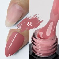 Color Rubber Base Kievskaya Nr. 68 15ml | Bază rubber color roz trandafiriu intens - 1