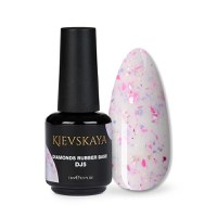 Diamonds Rubber Base Kievskaya Nr. 05 15ml | Bază rubber color cu particule roz pastel - 1