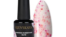 Diamonds Rubber Base Kievskaya Nr. 10 15ml | Bază rubber color cu particule roz intens