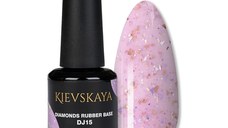 Diamonds Rubber Base Kievskaya Nr. 15 15ml | Bază rubber color lila cu particule aurii