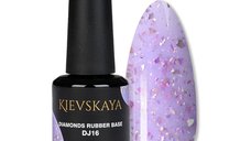 Diamonds Rubber Base Kievskaya Nr. 16 15ml | Bază rubber color mov pastel cu particule aurii
