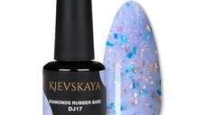 Diamonds Rubber Base Kievskaya Nr. 17 15ml | Bază rubber color albastru pastel cu particule holografice
