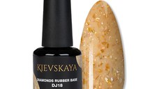 Diamonds Rubber Base Kievskaya Nr. 18 15ml | Bază rubber color nude caramel cu particule aurii