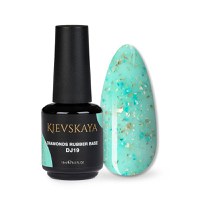 Diamonds Rubber Base Kievskaya Nr. 19 15ml | Bază rubber color turquoise cu particule decorative - 1