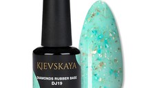 Diamonds Rubber Base Kievskaya Nr. 19 15ml | Bază rubber color turquoise cu particule decorative