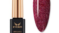 Everin Brilliance 175 - Oja semipermanenta rosu rubiniu cu glitter, 7 ml