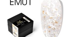 Everin Marble Color Gel EM01 – Gel color efect marmură, fulgi albi & accente aurii (5g)