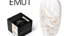 Everin Marble Color Gel EM01 – Gel color efect marmură, fulgi albi & accente aurii (5g)