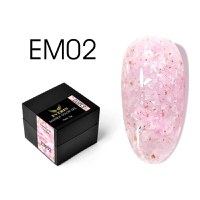 Everin Marble Color Gel EM02 – Gel color cu efect marmorat roz pastel și reflexii perlate (5g) - 1
